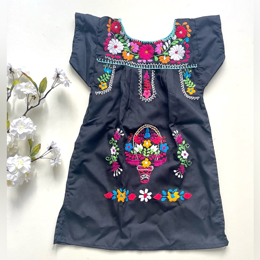 🖤 Girl Mexican Embroidered Dress 🖤